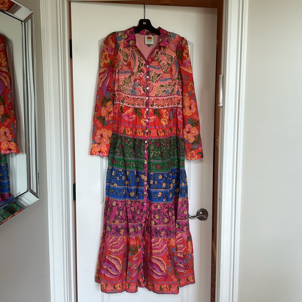 Farm Rio maxi long sleeve shirtdress